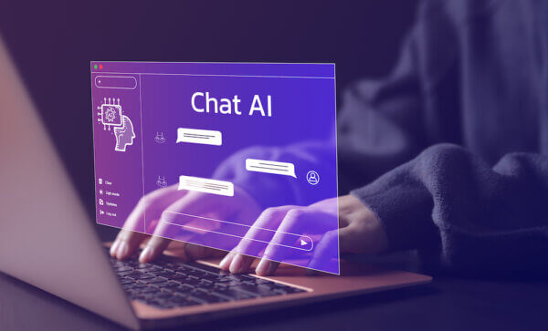 Purple Chat Bot Chat box with AI