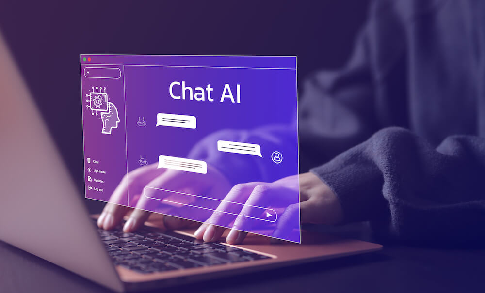Purple Chat Bot Chat box with AI